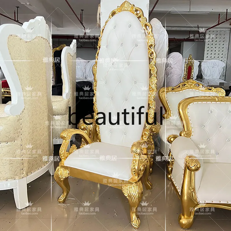European oval sofa chair hotel clubhouse store opening decorative image chair high back throne shooting chair