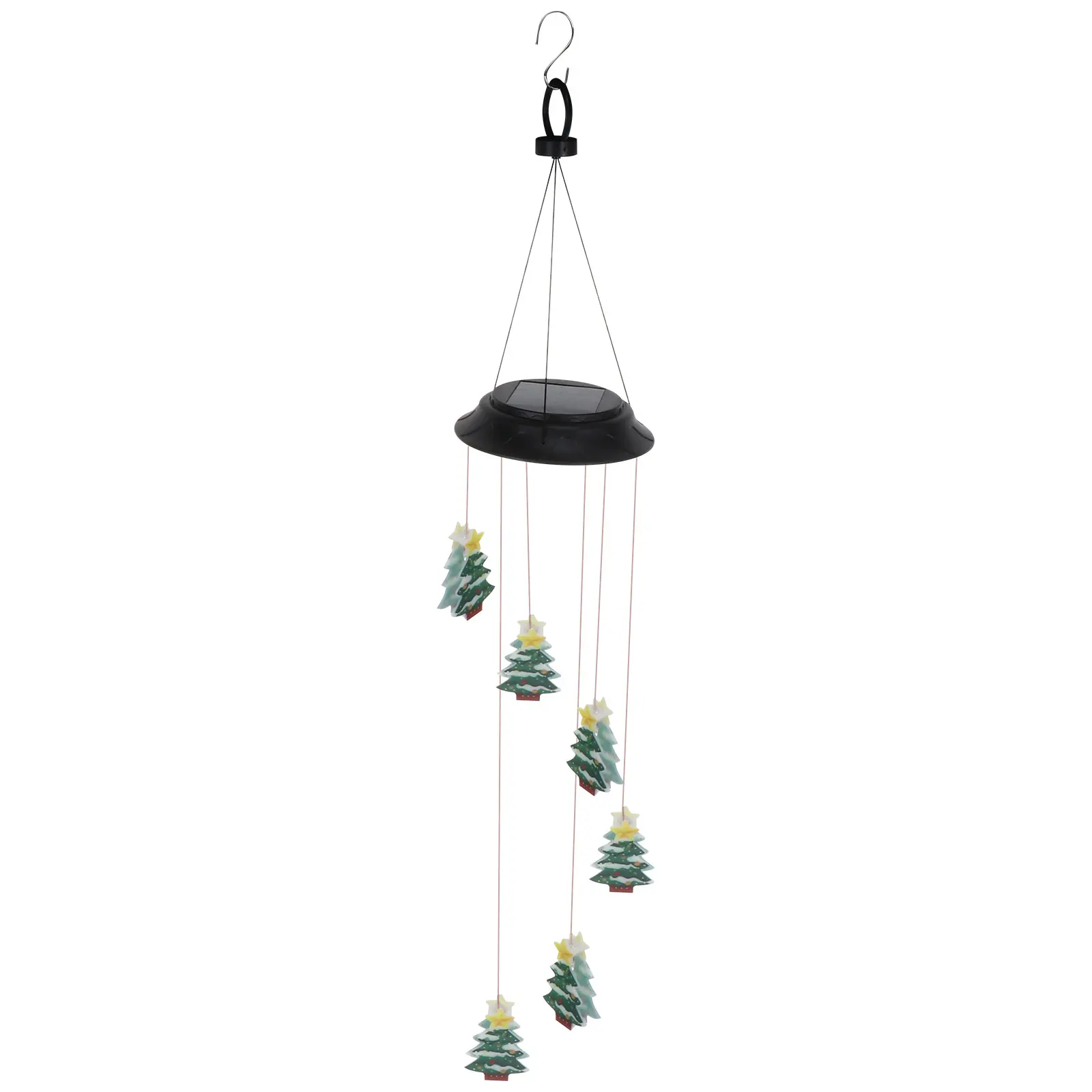 

Christmas Tree Wind Chime Light Solar Bell Lamp Courtyard Chimes for outside Adjust Lawn Decor Power Built-in Elder