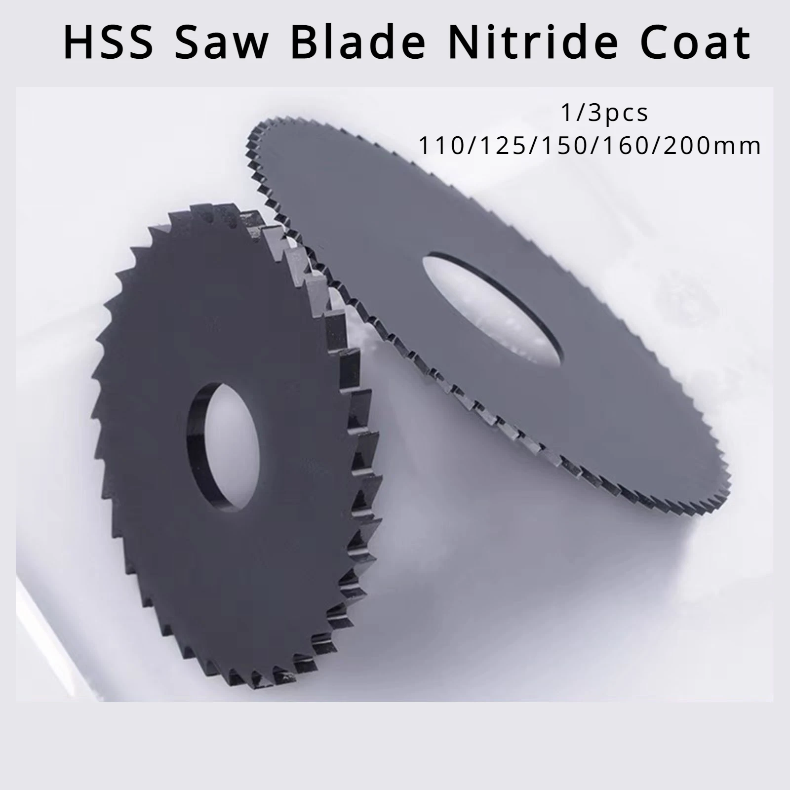 

110/125/150/160/200mm 1/3pcs HSS Circular Saw Blade Black Nitride Coating Disc Mini Milling Cutter Wood Copper Aluminum Slotting