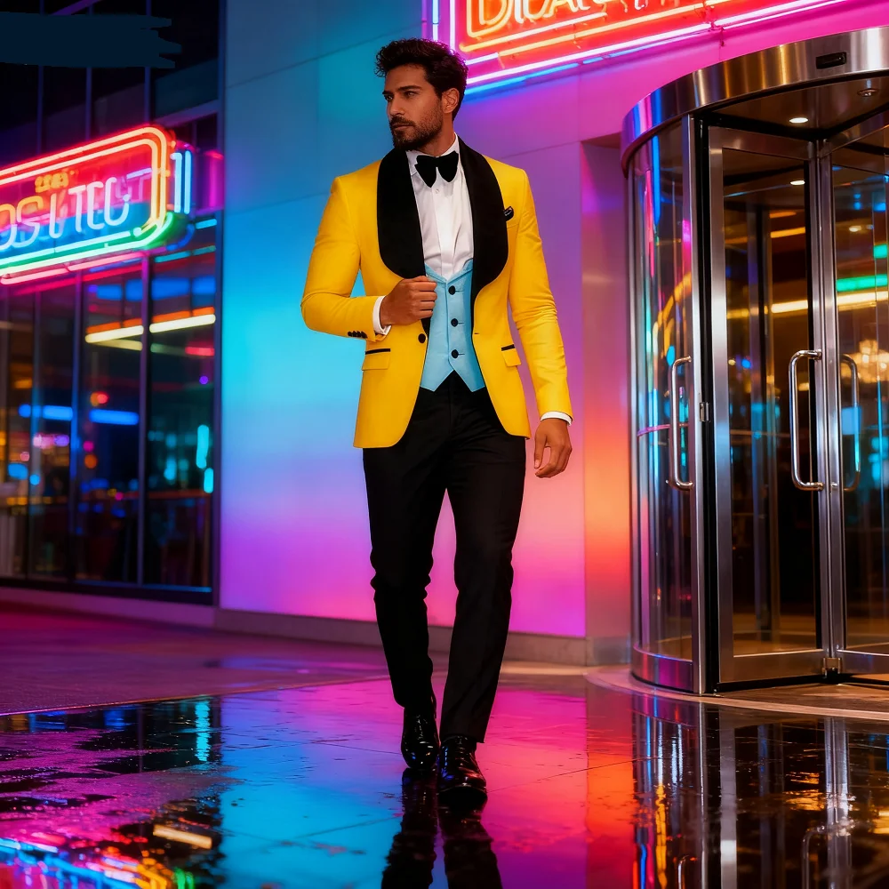 

Men's Three-Piece Suit Floral Jacquard Slim Fit Includes Jacket Vest And Pants Paisley Pattern Suitable