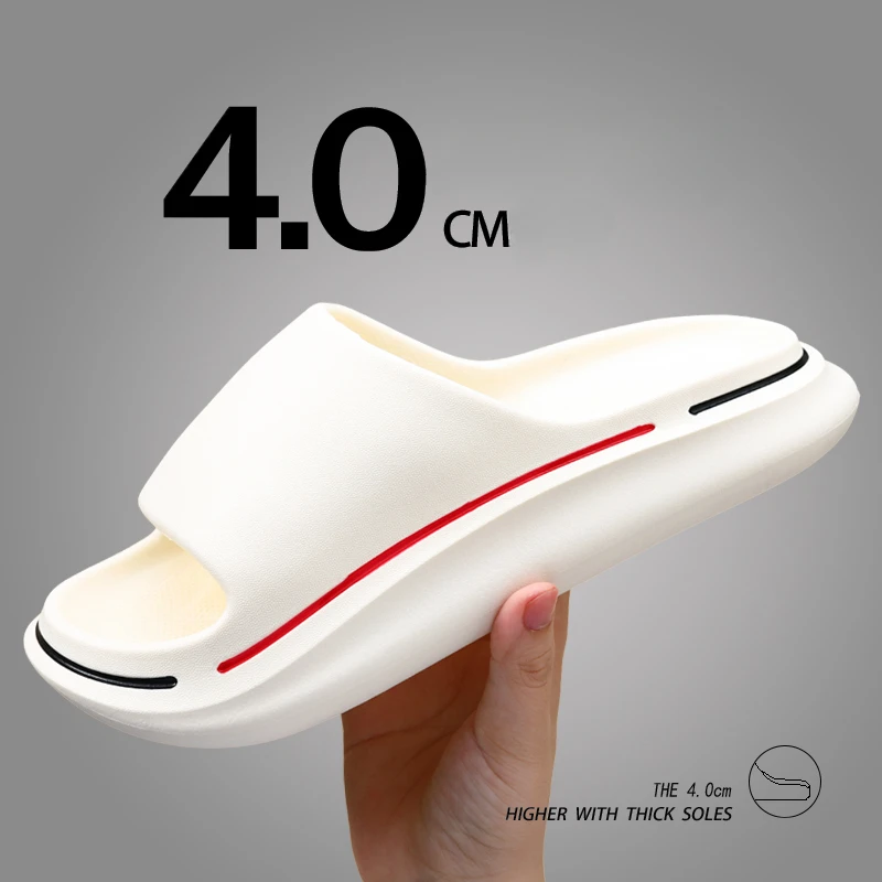 Fashion Men Women Summer Soft Slippers Thick Platform Bathroom Home Men Indoor Non-Slip Anti-Slip Female Cloud Cushion Slides