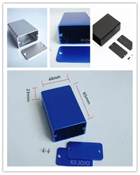 Aluminum Enclosure 44*23*60/65mm DIY Electronic Housing PCB Project Instrument Enclosure Black/Silver/Blue Metal Aluminum Case