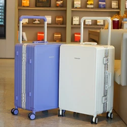 Wide Pull Rod Rolling Luggage Ultra Light Aluminum Frame Trolley Case Travel Suitcase Large Capacity Trunk 20 Boarding Box