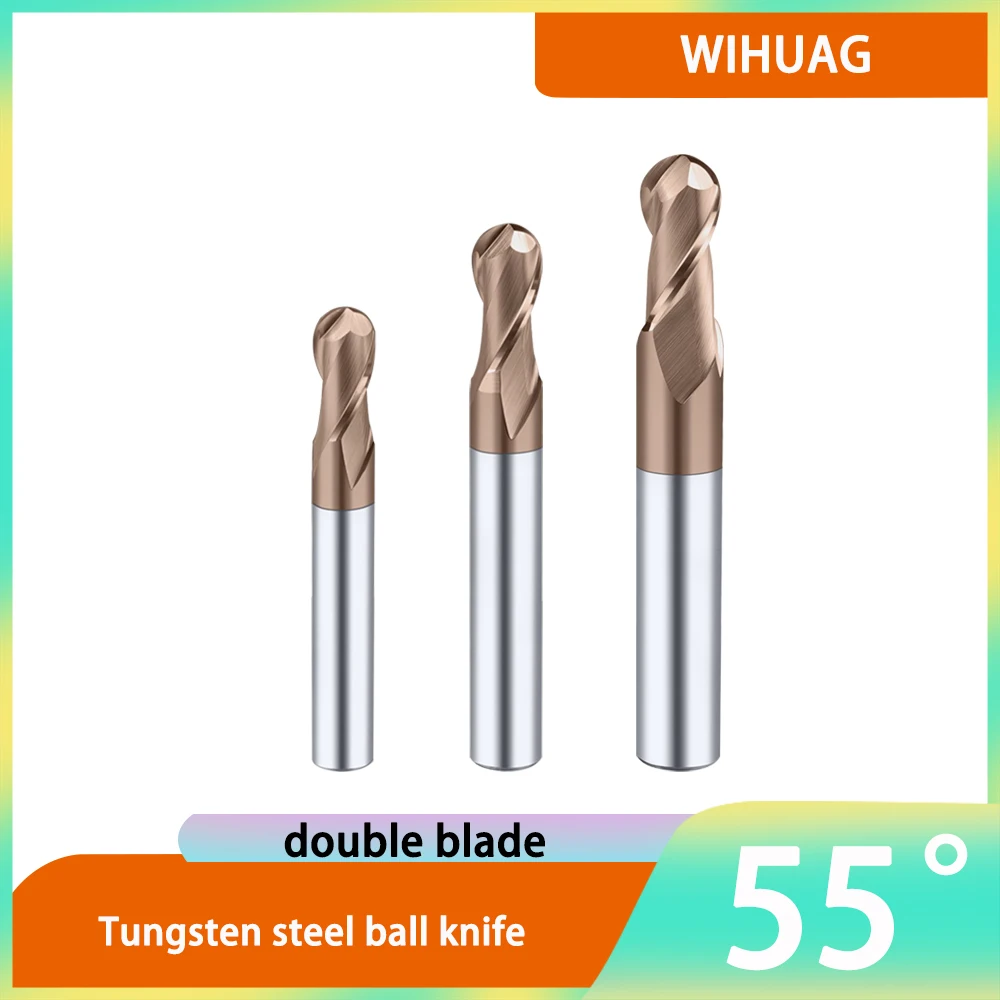 

carbide CNC cutter R angle ball end mill coating super hard lengthening,55 degree tungsten steel ball cutter