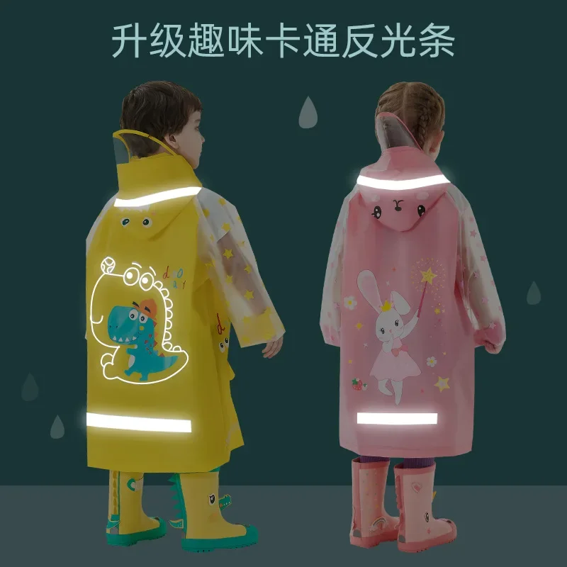 

Cute Kids Raincoat Wateproof Children Dinosaur Unicorn Rain Poncho Rain Coat Jacket With Backpack Position Student RainWear