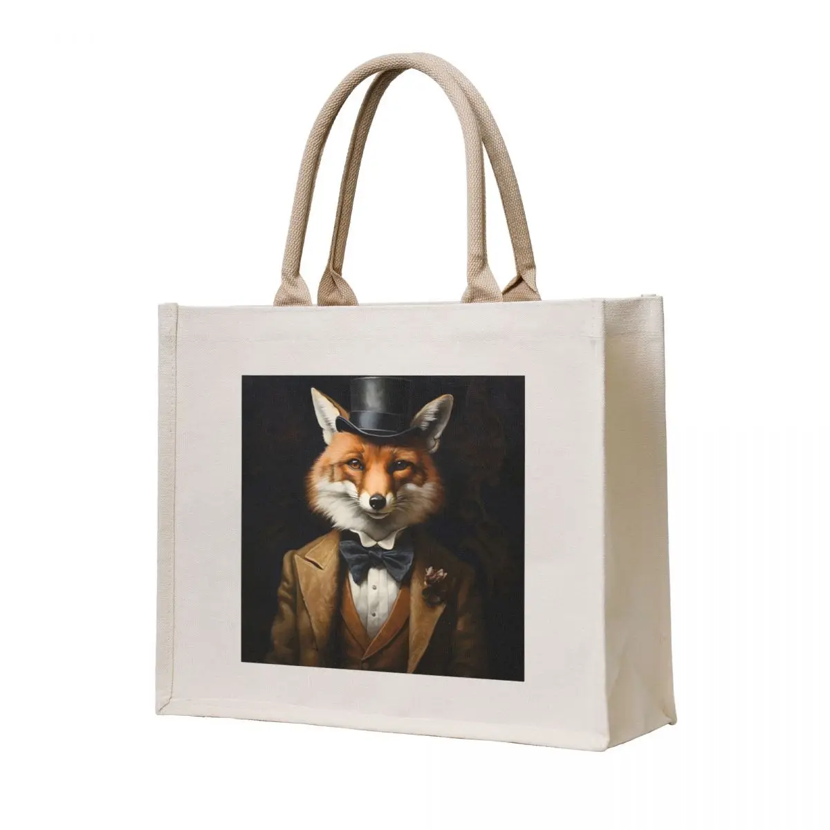 Dapper Fox Portrait Art Tote Bag reusable shopping bags Women's bag shopping cart bags