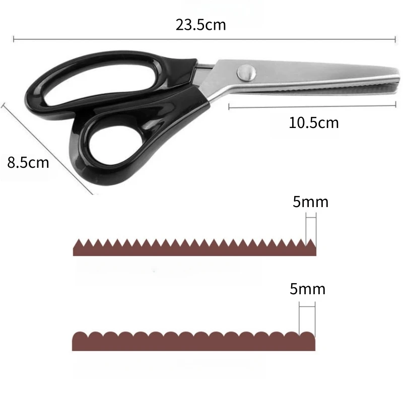 1 Stück Edelstahl-Zickzack-Schere Professionelle Schneiderschere für Handwerk, Kleiderherstellung, Zickzack-Schnitt-Schere, Nähwerkzeug für Stoff, Spitze, Papier – Detail 1