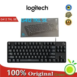 Logitech G412 TKL SE mechanical keyboard with white LED backlight, compatible with Windows and MacOS