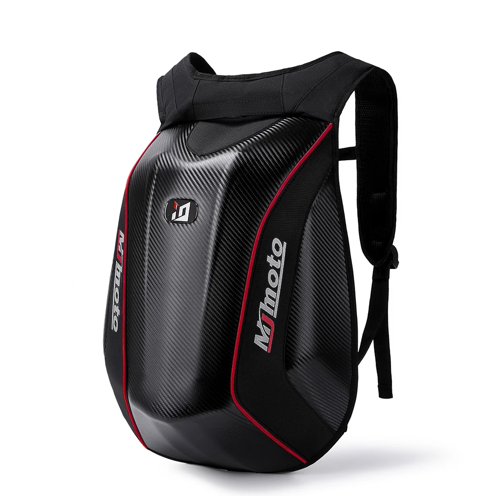 Koolstofvezel motorfiets rugzak motorcross helmtas waterdichte motorsport rijrugzak uitbreidbare harde schaal tas reflecterend