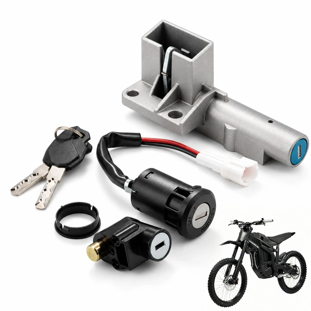 Motorcycle Ignition Key Switch Set Aluminum Lock Cylinder with 2 Keys For Talaria Sting MX3 MX4 MX5 Electric Dirt Bike