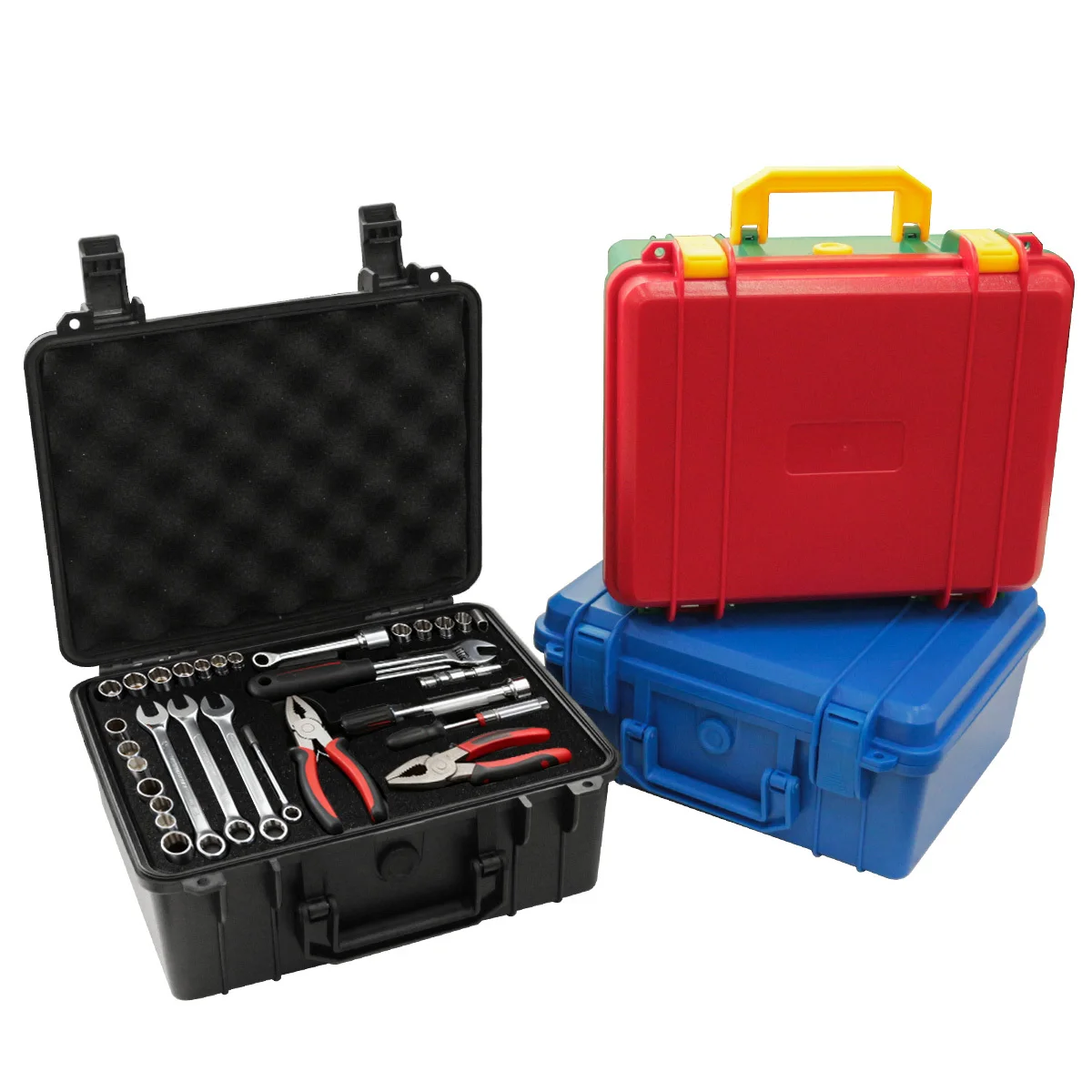 Plastic Water-proof and Moisture-proof Automobile Maintenance Tool Box With Sponge, Safety Protection Portable Storage Case