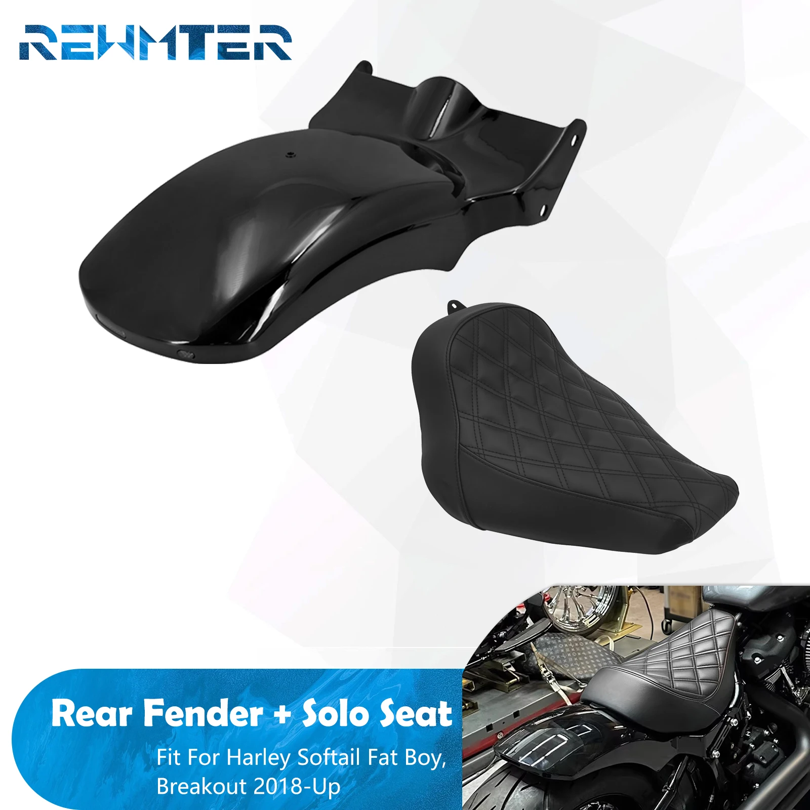 Motorrad-Fahrersitz-Schutzblech-Kit für Harley Softail Breakout Fat Boy Zubehör 2018 2019 2020-2023