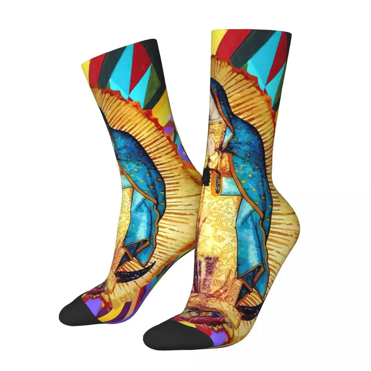 Virgin Mary Stockings Ladies Our Lady of Guadalupe Socks Comfortable Trendy  Winter Climbing Anti Skid Custom  Gift