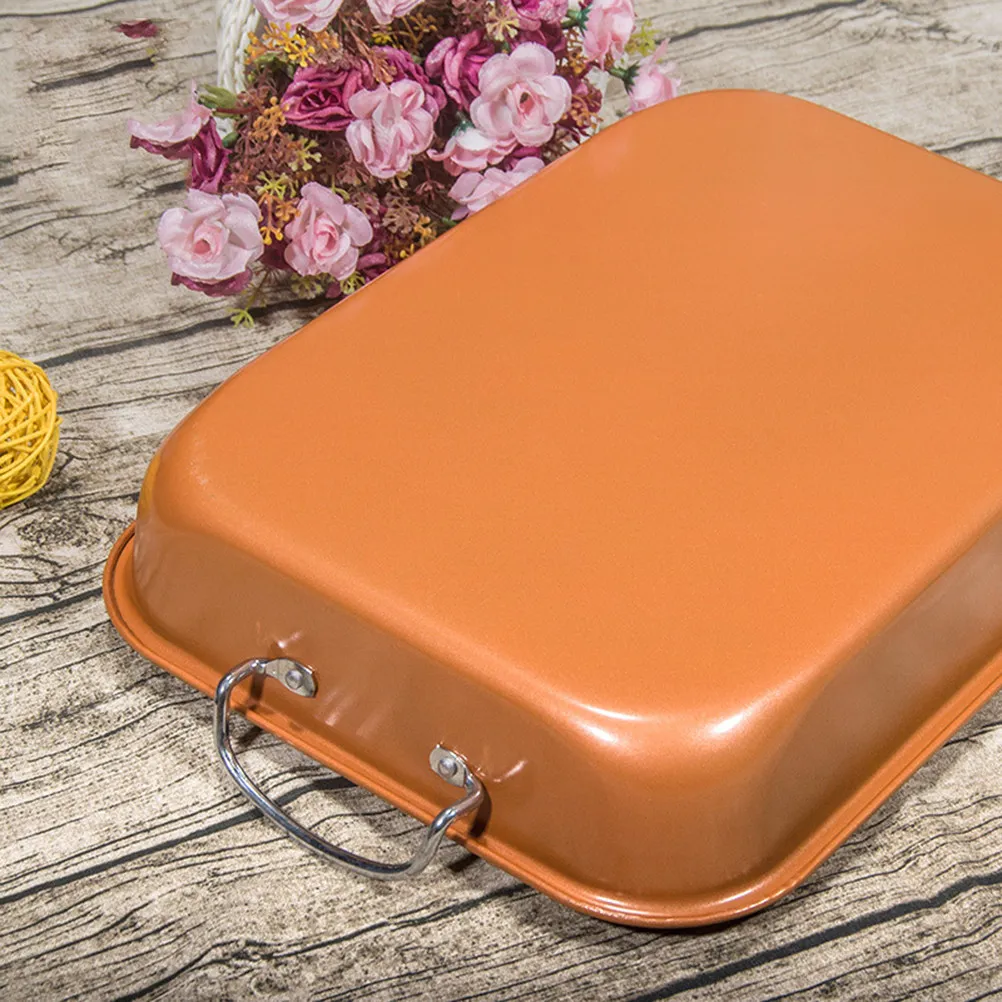 Rectangular Heavy-Duty Carbon Steel Baking Tray with Nonstick Coating for Cakes Bread Chicken Wings French Fries Oven Baking