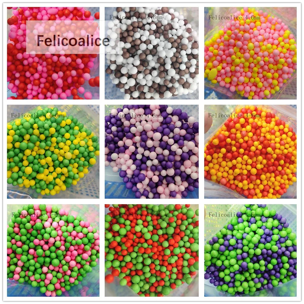 250g 4-6mm Mini Schaum Bälle Multicolor Runde Styropor Perlen Dekorative Ball DIY Handwerk Füllstoff Materialien Weihnachten partei Liefert – Detail 4