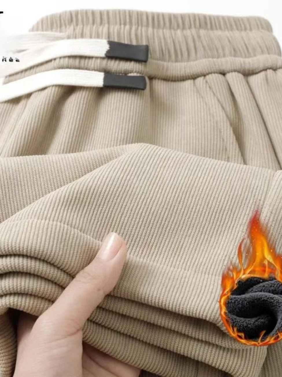 

Мужские повседневные брюки с широкими штанинами, на флисовой подкладке, утепленные, спортивные, свободного прямого кроя, для повседневной носки, из полиэфирного волокна, осень-зима