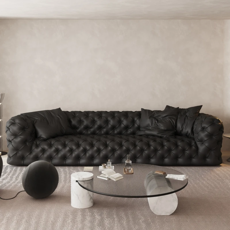 

Memory Foam Black Living Room Sofas Nordic Retro Cheap Sectional Living Room Sofas Leather Lazy Divano Soggiorno Furniture Home