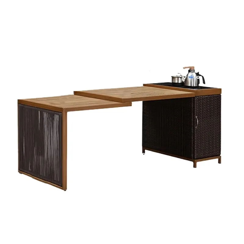 Balcony tea table and chair combination, modern Kung Fu tea table