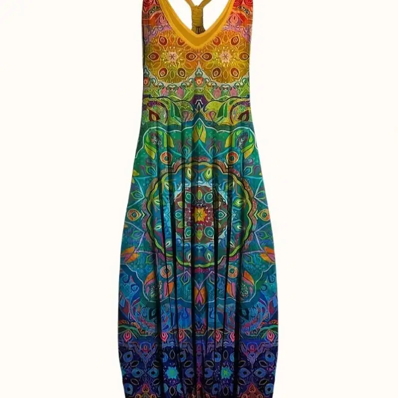 

Loose Floral Print Svel Jumpsuit for Women Spring 2026 Low Waist Five-Quarter Length Full Cotton Comfortable Fit