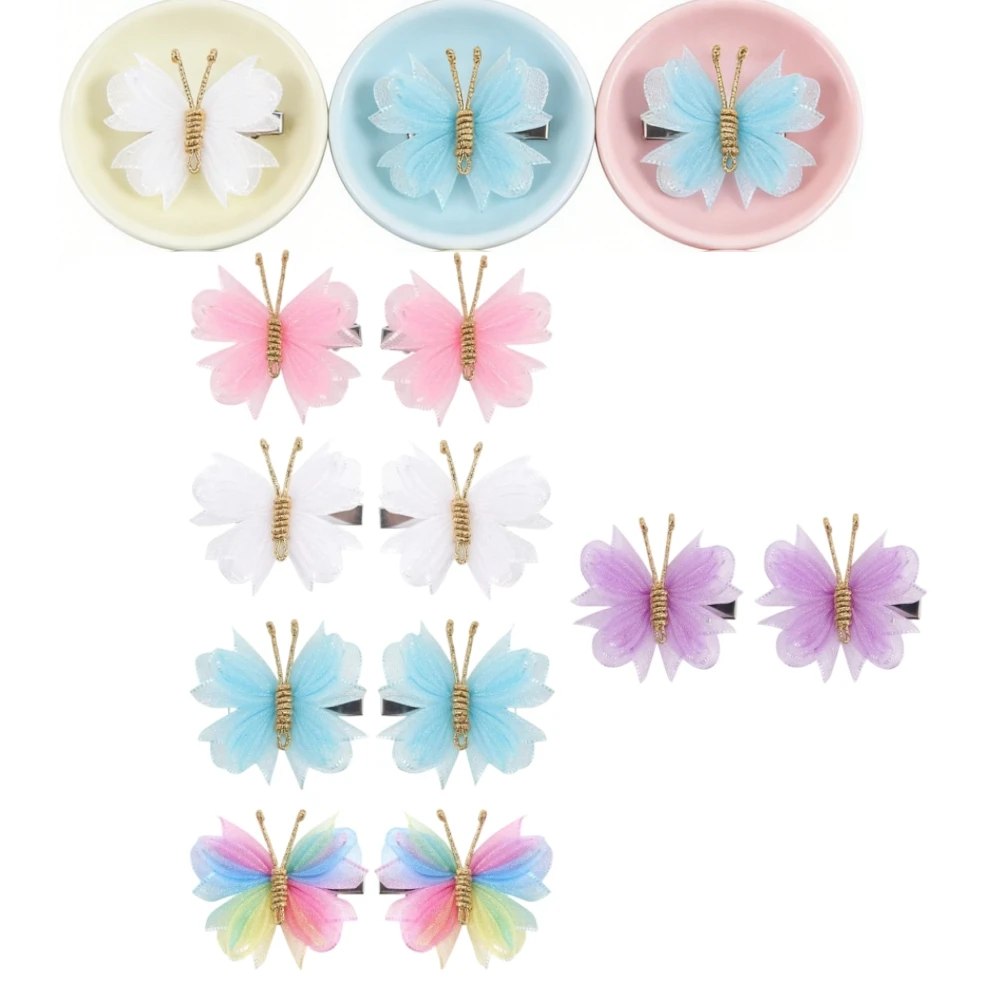 

10PCS Cute Butterfly Hair Barrettes Set, Vibrant Bow Clips Party Hair Accessories
