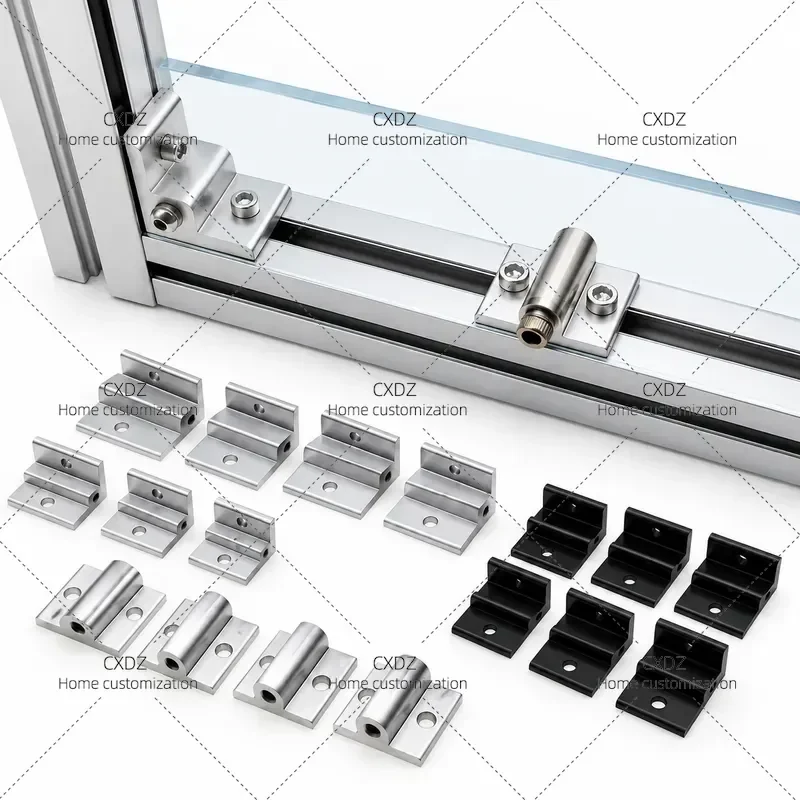 2pcs Aluminum Profile Fixed Parts for Door and Window Frame Right Angle Panel Spacer Block Plate Acrylic Extrusion Angle Code