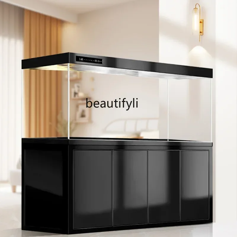 Q181 Fish tank living room household large aquarium ultra-white glass bottom filter water-free arowana special tank