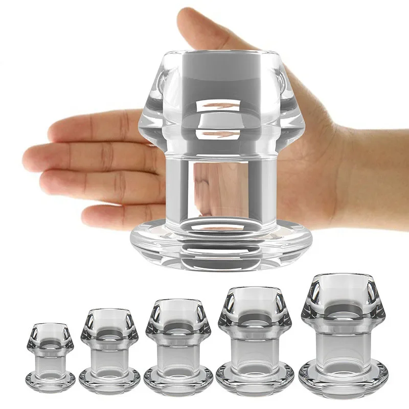 ปลั๊กทวารหนักแบบกลวงพร้อมจุกปิด ขยายรูทวารหนัก ปลั๊กทวารหนักสำหรับสอดใส่ ขยายช่องคลอดและทวารหนัก ของเล่นทางเพศแบบ SM