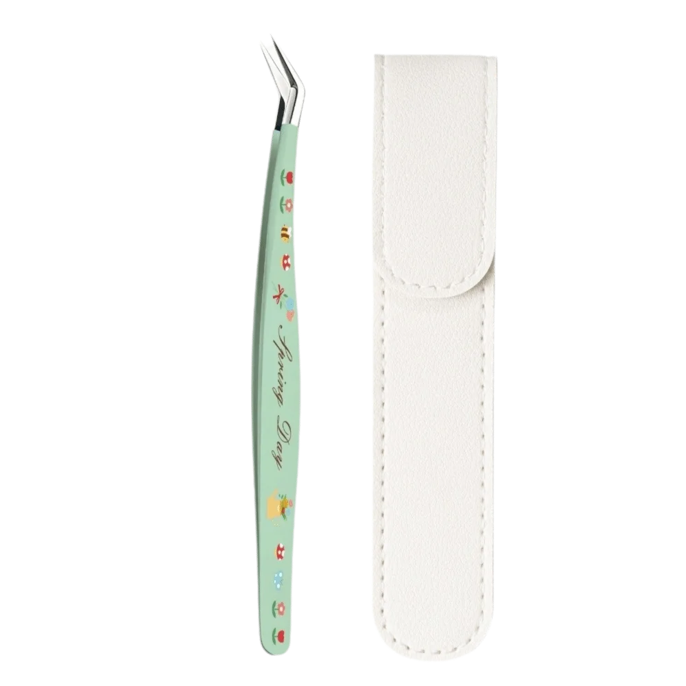 Stainless Steel Precision Tweezers High Precision Cartoon Craft Tweezers Non Slip Grip Anti-static Lashes Extension Tweezer
