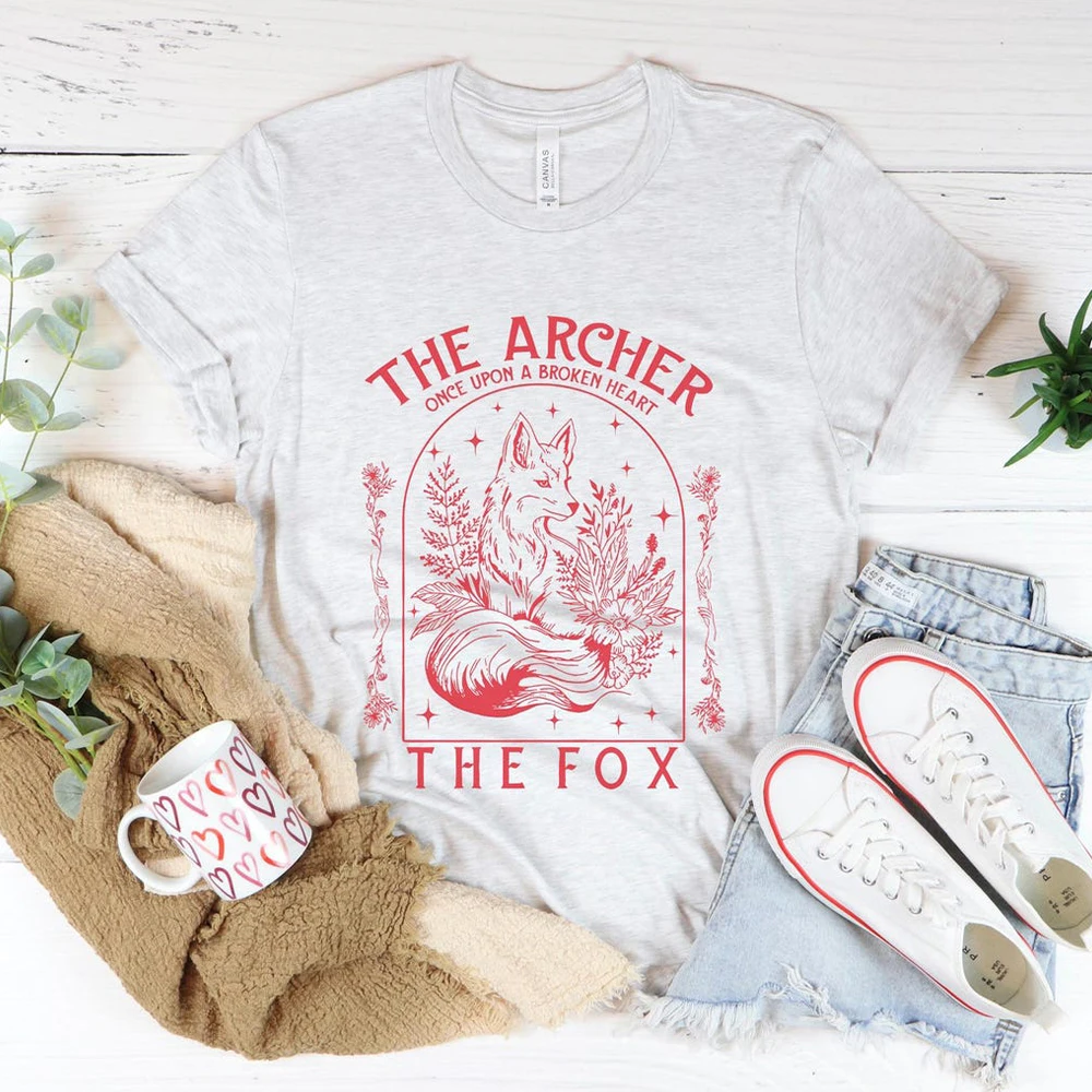 Cute Fantasy Books Jumper Shirts The Archer and The Fox Comfort TShirt Gift For Readers Hookish Bookworm Tee Y2K Top Streetwear