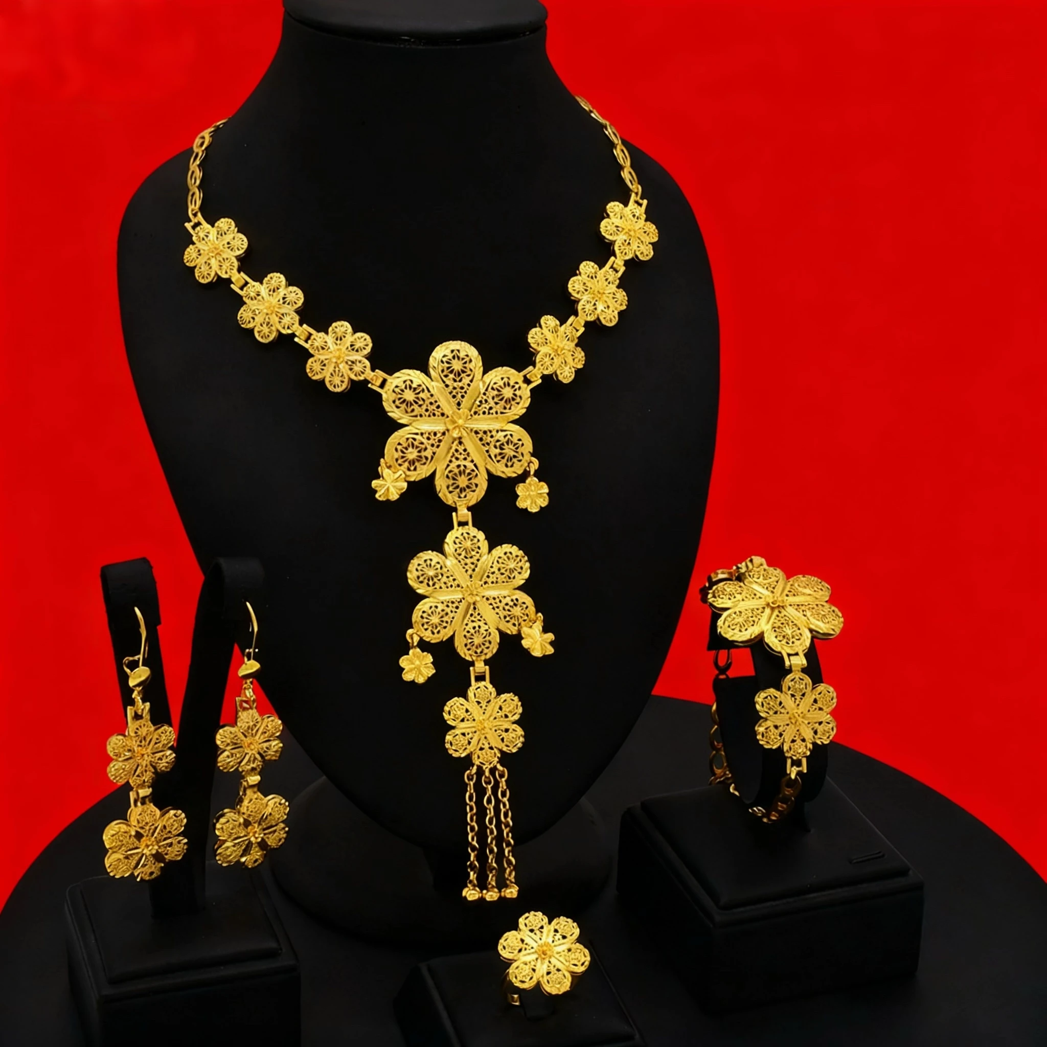 

Ele Ближний Восток, трансграничное свадебное вечернее платье, ожерелье, серьги-цепочки на ключицы, комплект из четырех предметов, ювелирные изделия