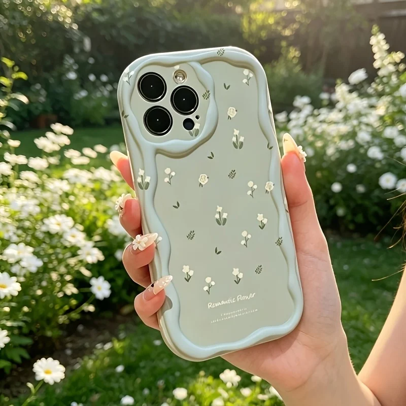 Minimalist Ditsy Flower Phone Case For Samsung Galaxy S25 S23 Plus S26 S24 Ultra A56 A17 A27 A15 A55 A57 A36 A36 3D Glossy Cover