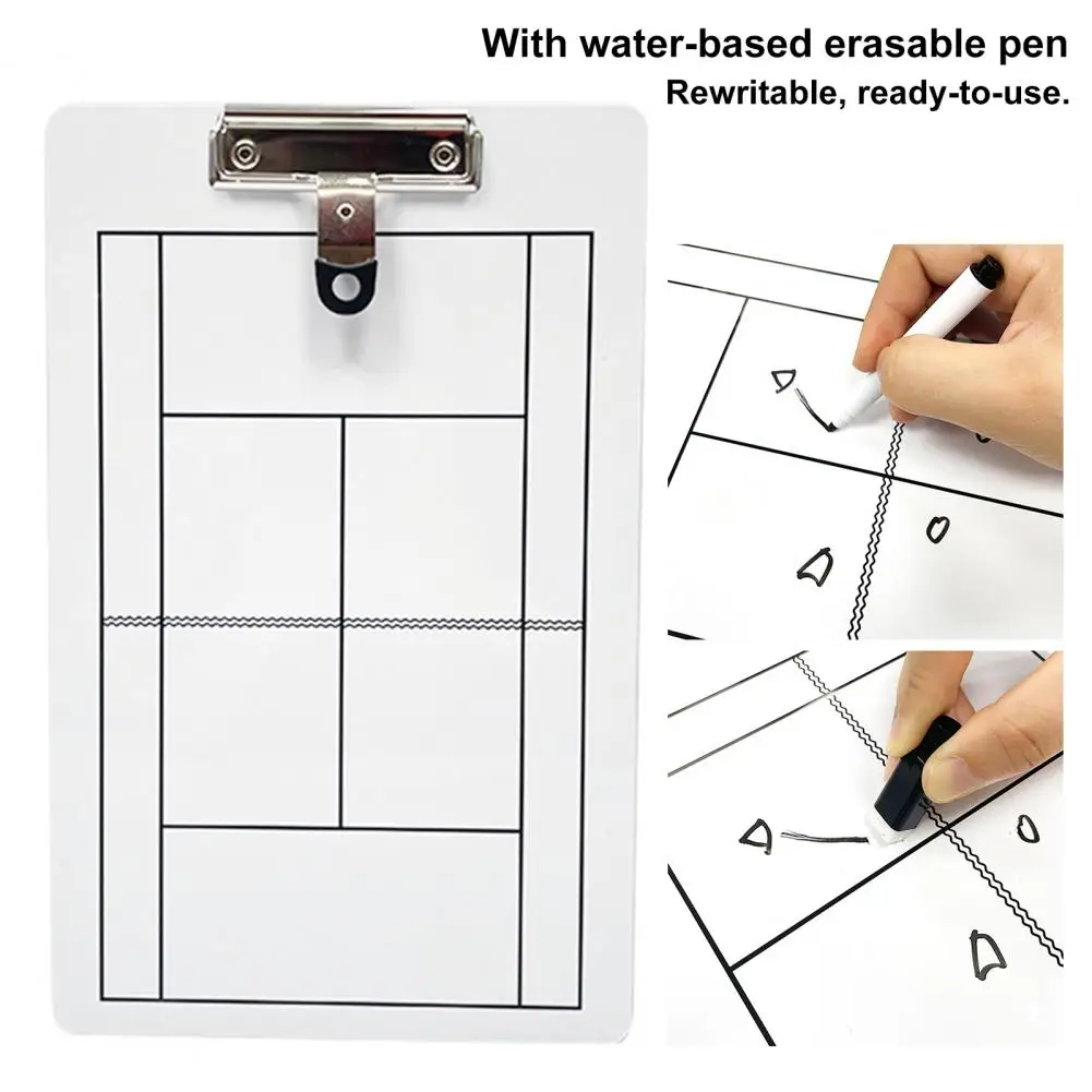 

Tennis Board Dry Erase Tennis Board Tennis Coaching Clipboard Set with Marker Pen Double-sided White Board for Training Strategy