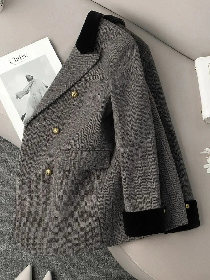 الكورية الخريف موضة جديدة الصوفية البدلة سترة المرأة فضفاضة طويلة الأكمام مزاجه عادية مكتب كل مباراة السيدات السترة أبلى #3