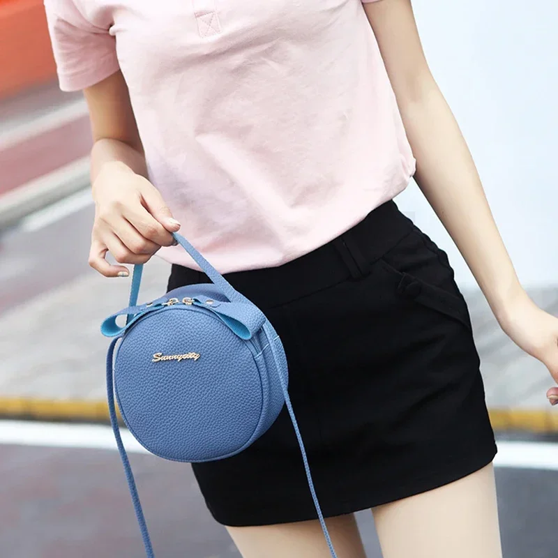 Small Circular Handbag Woman Shoulder Bag Fashion Ladies Mobile Phone Bags Coin Purse Mini Party Bags Crossbody Bags For Women