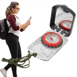 Compass Hiking Navigation Backpacking Compass Survival Acrylic Base Plate Compass Adjustable Declination for Map Reading