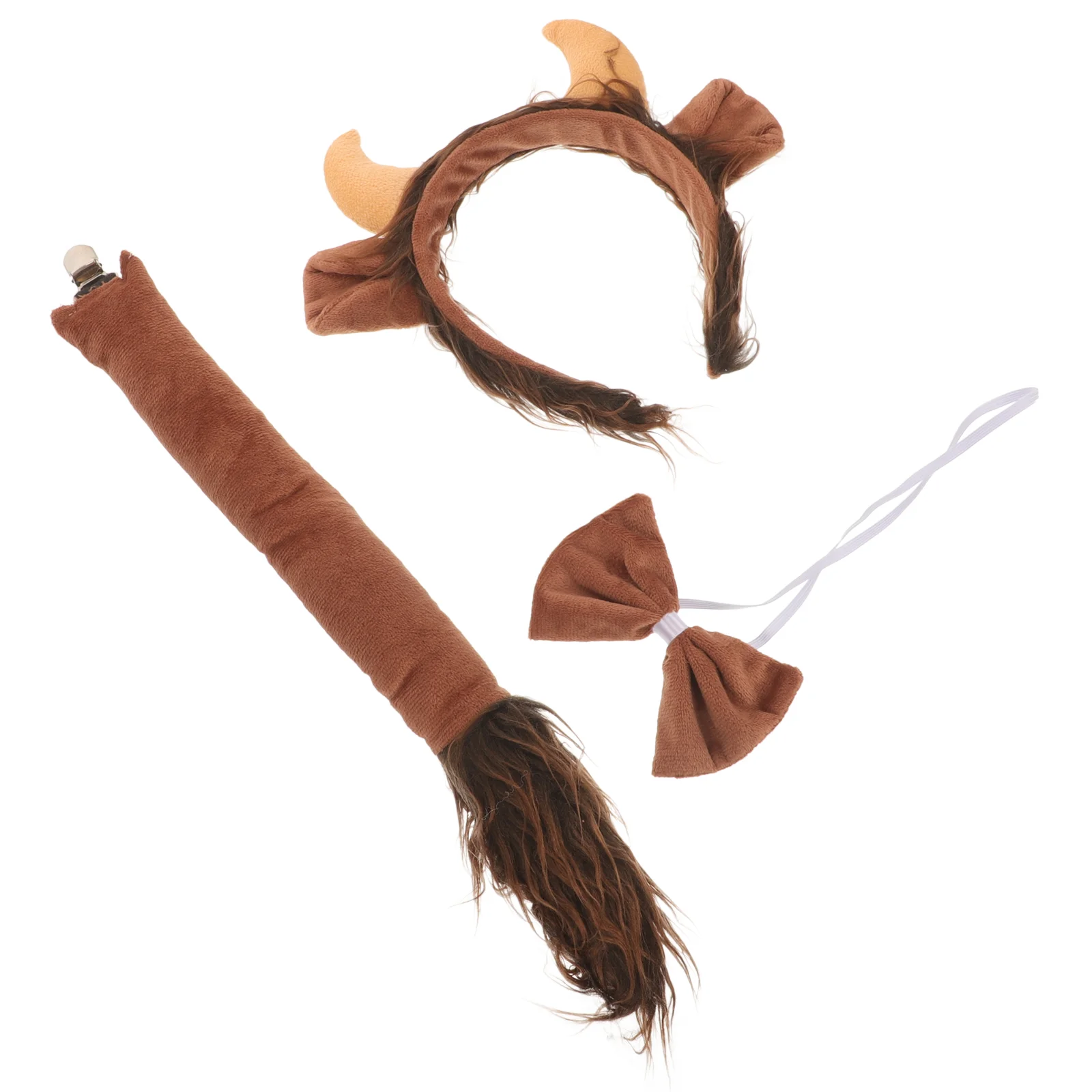 

Cattle Ox Animal Headdress Child Cow Ears and Tail Fabric Cute Headband Costume for Women