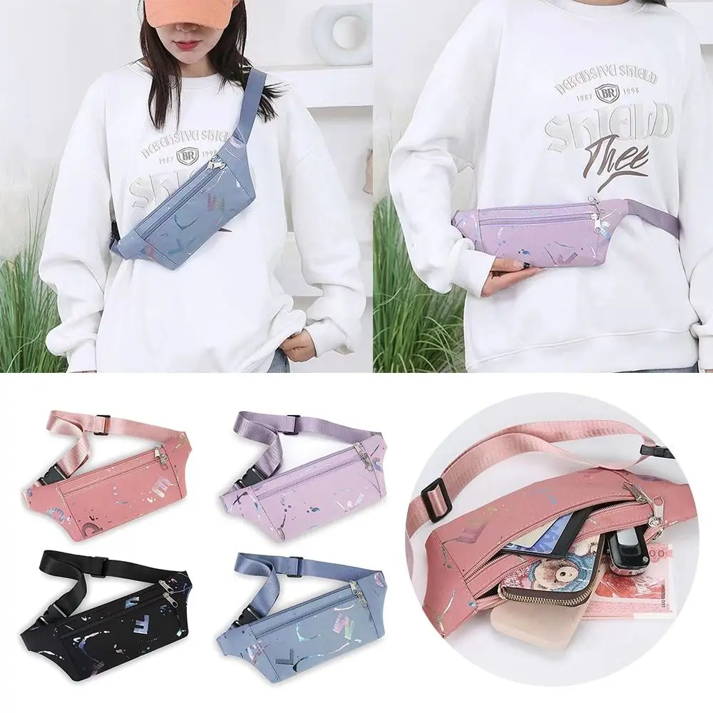 

Fashion Nylon Waist Bag Wear-resistant Multifunctional Sport Backpack Large Capacity Fanny Pack Women