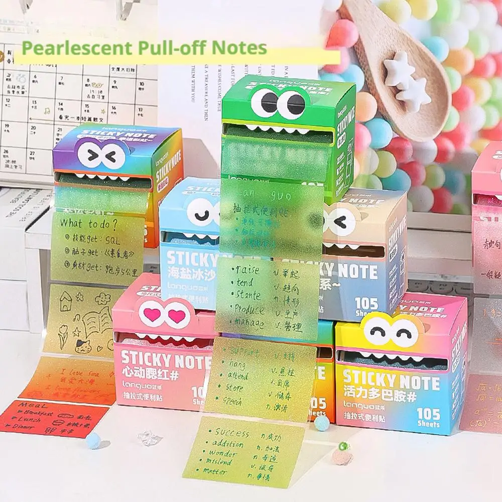 For Mr. Paper 6style 105sheets/roll Pull-out Sticky Sticky Sticky Transparent Stationery Color Notes Notes Student Notes R2g7