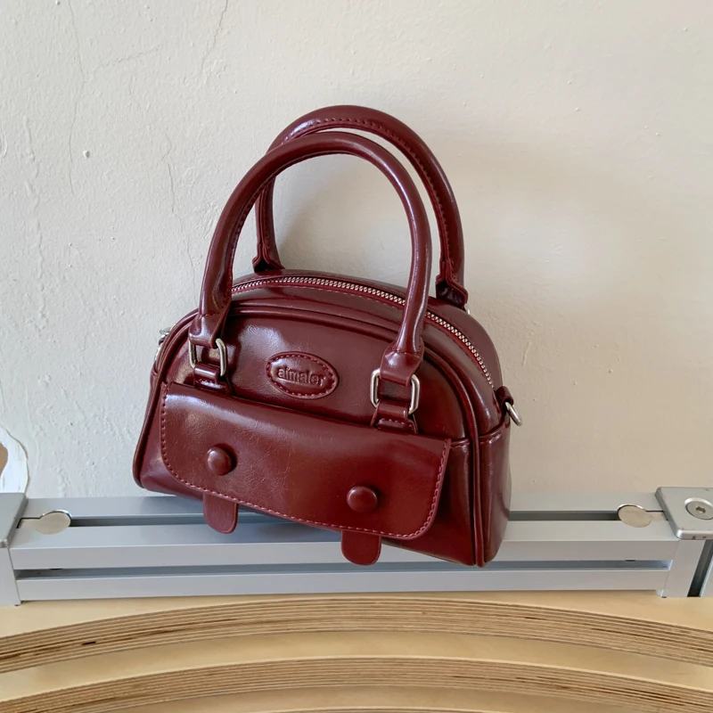 

Korean Versatile Small Crossbody Bags Women PU Leather Delicate Handbag Simple Solid Color Female Shoulder Bag