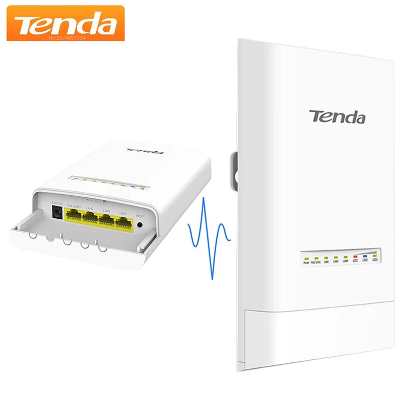 Tenda OS3 5.8GHz AC867 CPE Wireless Bridge 5km+ PtP Point to Point Wireless Bridge Outdoor 2-Pack IP65 Weatherproof Plug&Play