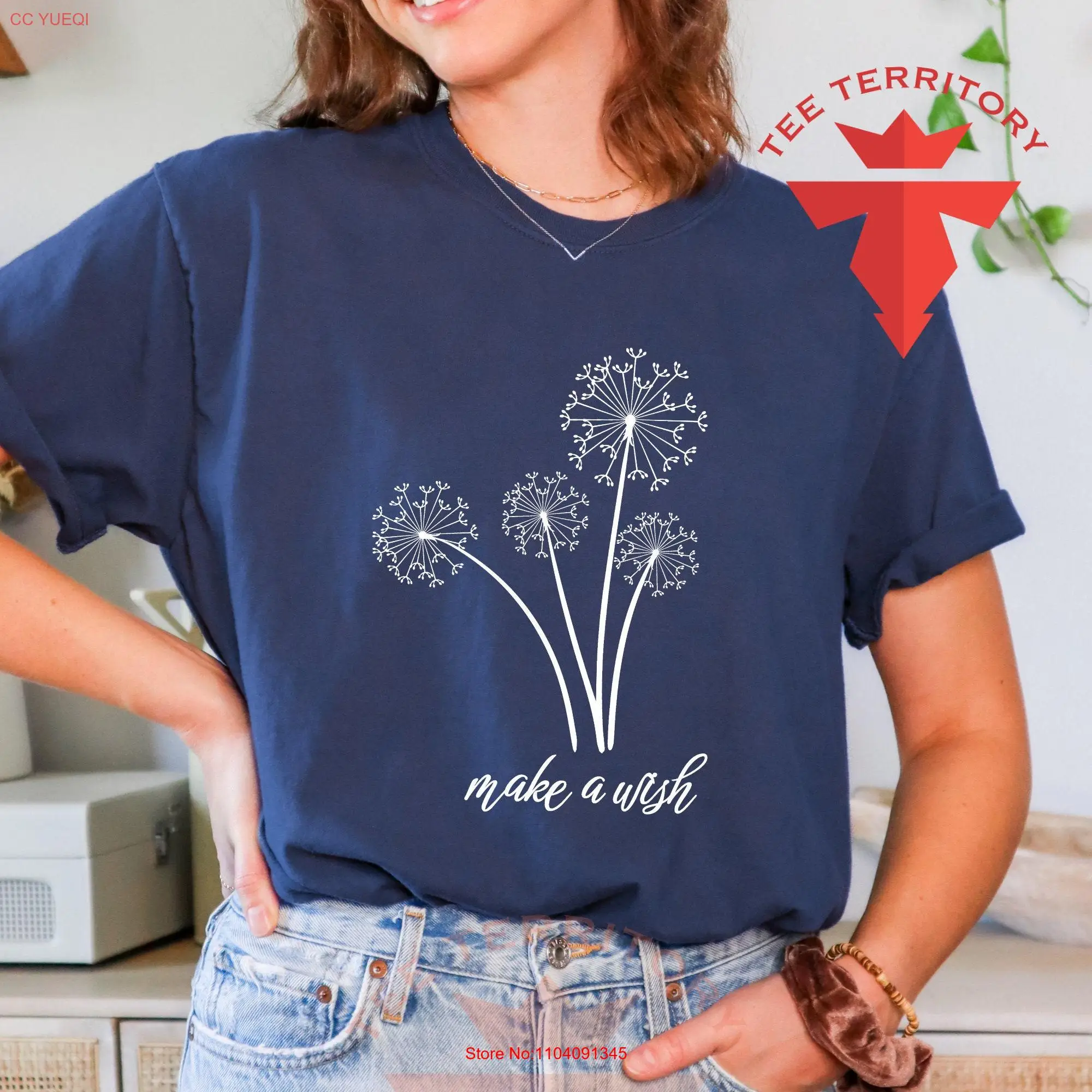 Dandelion Make A Wish Comfort Colors T Shirt Wild Flower Nature Lover Meditation Cute Inspirational long or short sleeves