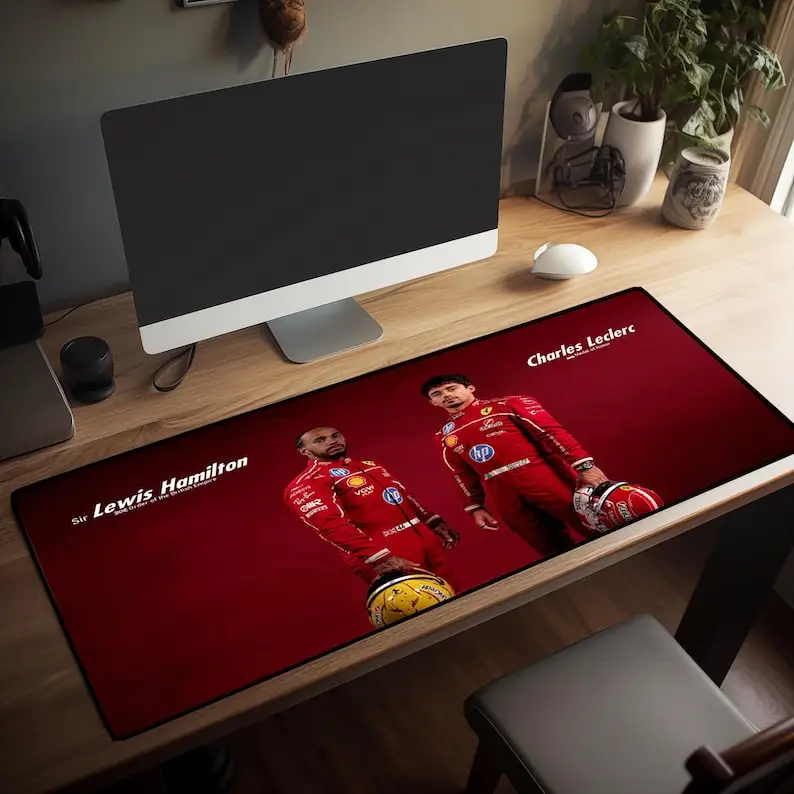 لوحة ماوس فيراري F1: لوحة ماوس ألعاب Hamilton & Leclerc Racing Car XXL RGB #5