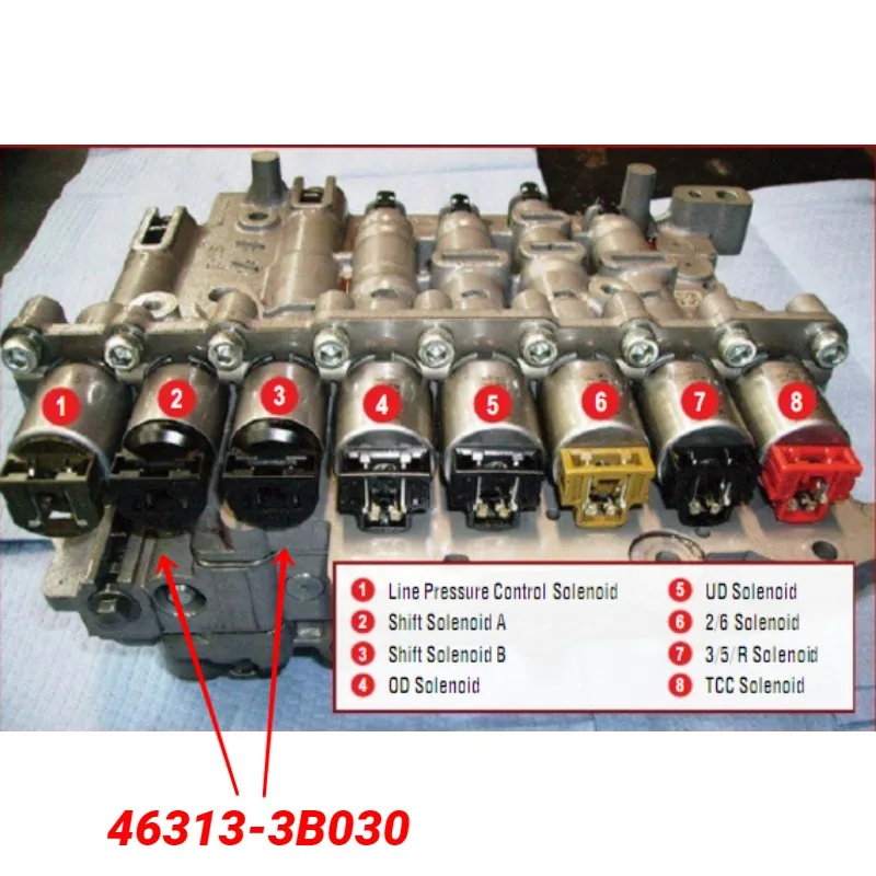 Oryginalny A6GF1 A6MF1 46313-3B030 463133B02 0 zestaw zaworu elektromagnetyczny zmiana biegów A B dla HYUNDAI KIA