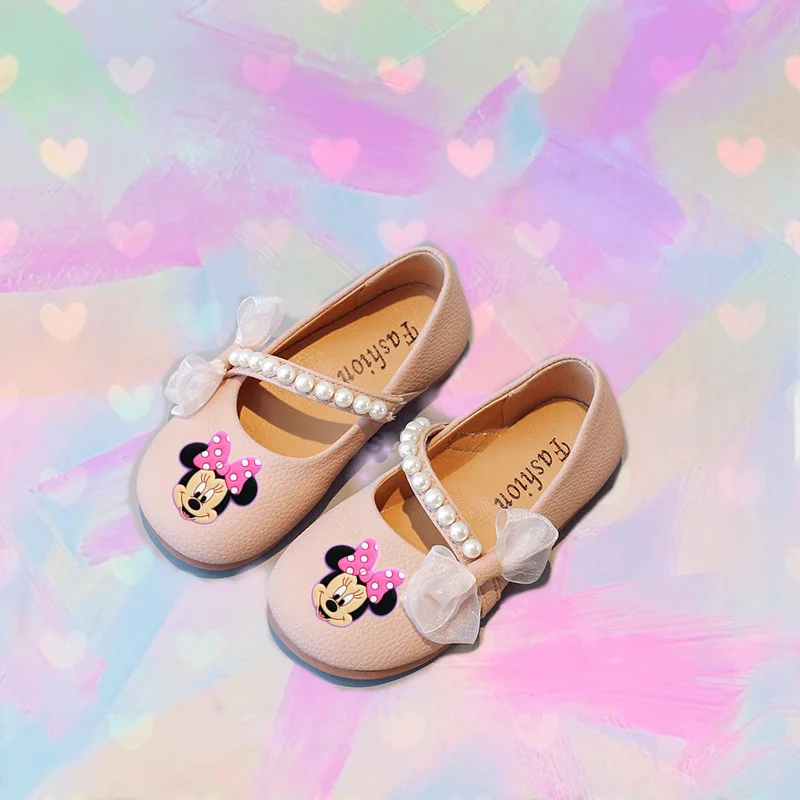 

Disney Girls Princess Shoes Mickey Mouse Leather Shoes Spring and Autumn New Baby Toddler Shoes Cartoon Children Summer Sandals