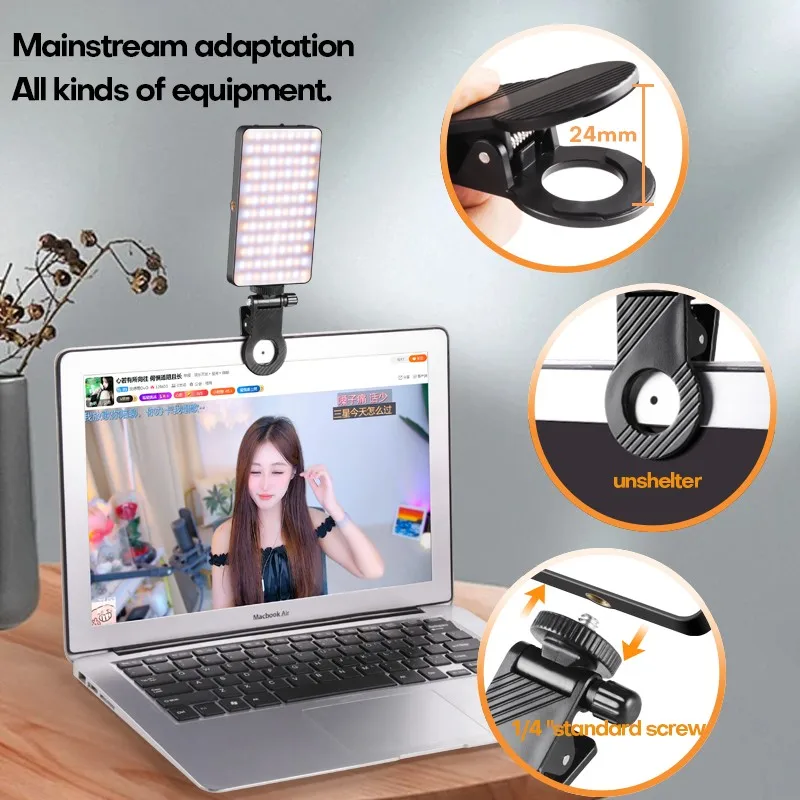 RGB Video Light, Portable LED Camera Light 0-360 Full Color, CRI 95+ 2500-9000K LED Video Light, LED DSLR Lighting for Vlogging