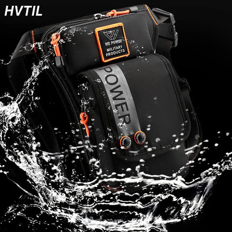 HVTIL New Men Designer Luxury Chest Bag Fashion Outdoor Sport Small Waist Packs Travel Cycling Leg Bag Large Capacity Waterproof