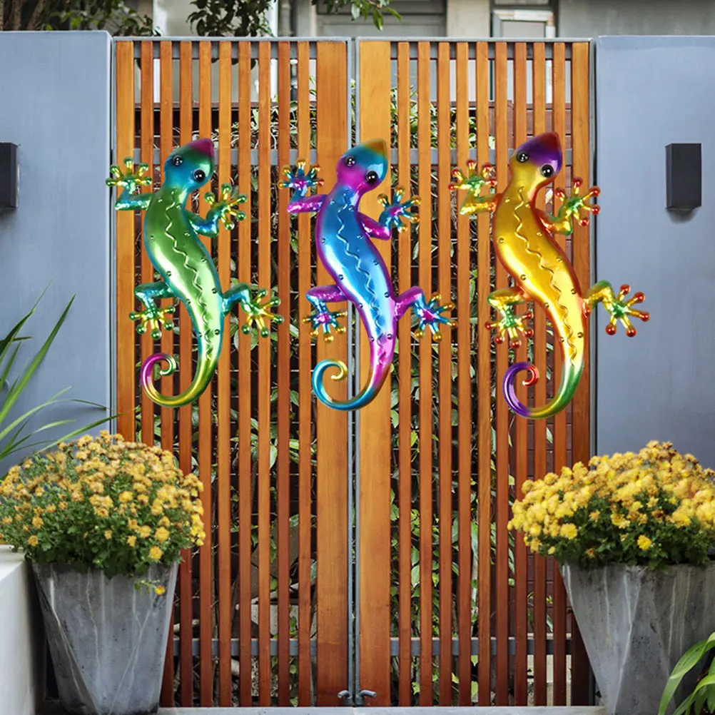 

3pcs Statues Colorful Texture Iron Varnished Lightweight Wall Art Crafts Wall Decorations Home Accessories