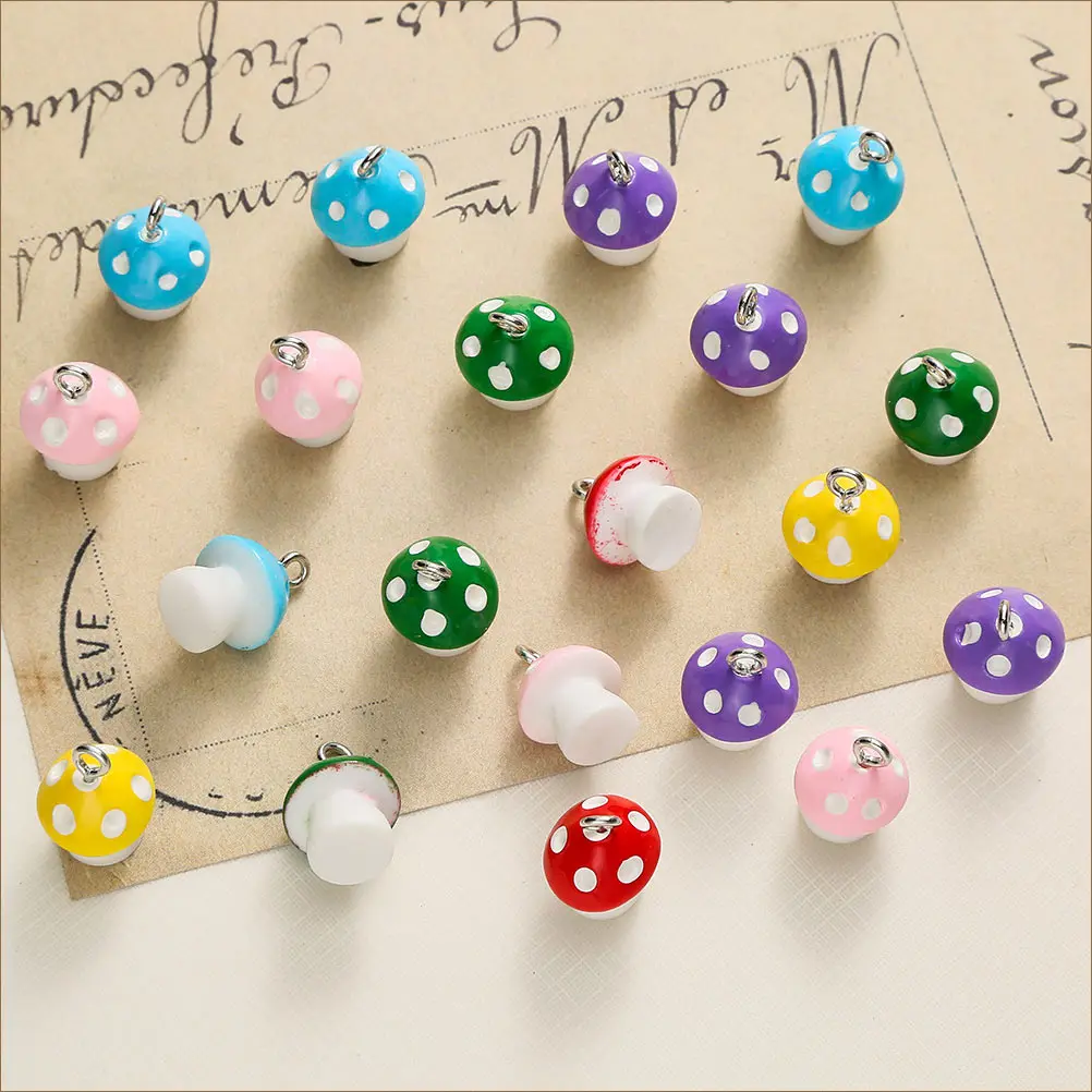 

30 Pcs Crafts Supplies Mushroom Pendant Necklace Pendants for Jewelry Making Charm Charms Resin