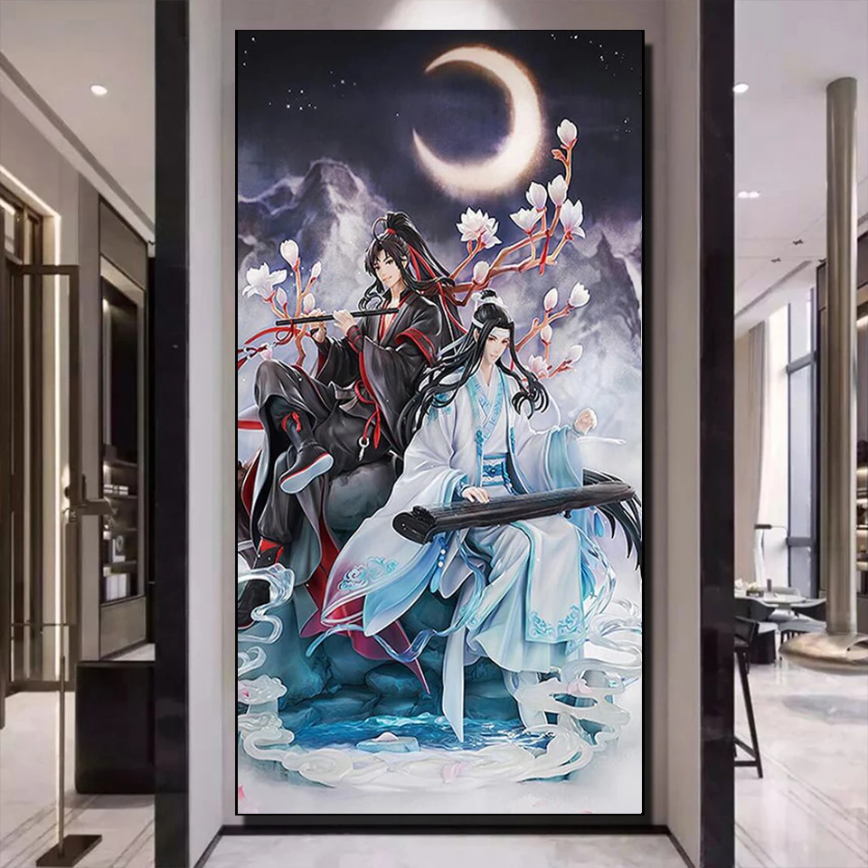 

Diamond Mosaic New 2023 Tian Guan Ci Fu Cross Stitch Kits Full Square Round Diamond Embroidery Anime Love Large Size Hobby G117