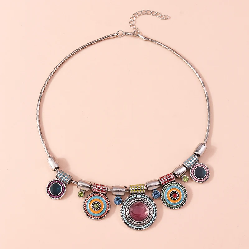 Aihua Mode Böhmischen Halsband Halskette Vintage Ethnische Nepal Aussage Maxi Halskette Für Frauen Collier Gypsy Schmuck – Detail 5